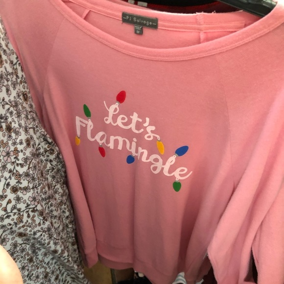 PJ Salvage Let's Flamingle Long Sleeve Graphic Top 🤩 S1 - Picture 6 of 9
